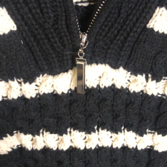 La Linge x Target Collab. Cotton Striped 1/4 Zip Convertible Collar Sweater - Picture 4 of 10